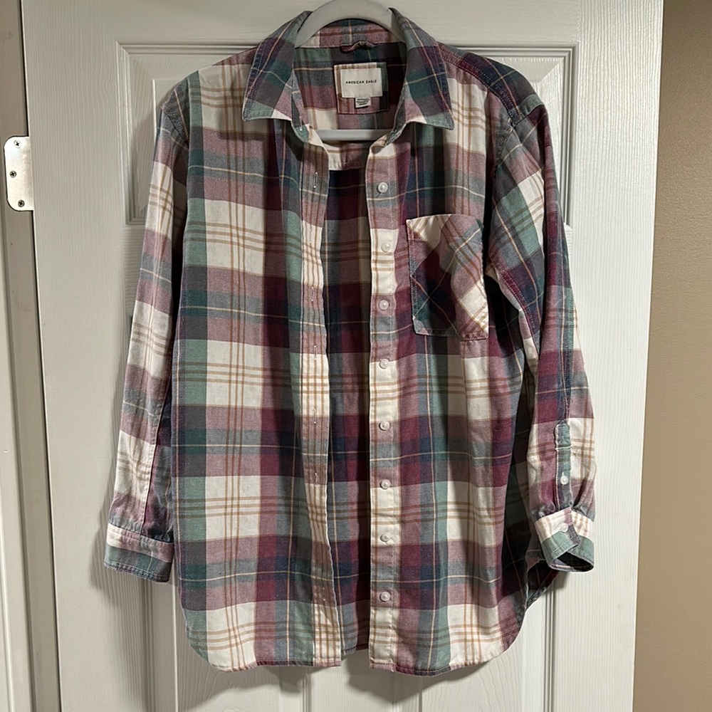American Eagle Women’s Plaid Shirt - Multicolor